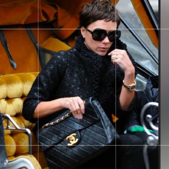 CHANEL MAXI JUMBO 34 Classic Flap Bag Quilted Lambskin BLK - Picture 17 of 17